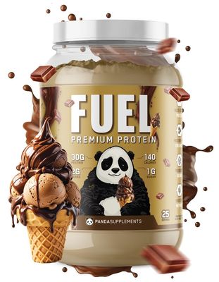 Underground Bio Labs Panda Fuel Premium Protein Non-GMO Whey,Hydrolyzed Collagen,Casein,Probiotics,Enzymes, Keto Friendly,Time Release, 25 Servings (Chocolate Ice Cream)