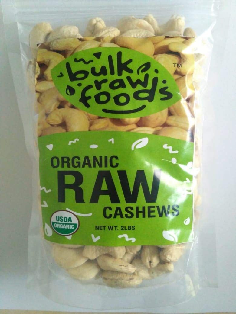 Organic Raw Whole Cashews 6 Pounds Unsalted Premium Large Whole Gluten Free Snacks by BulkRawFoods (organic, 6lbs)
