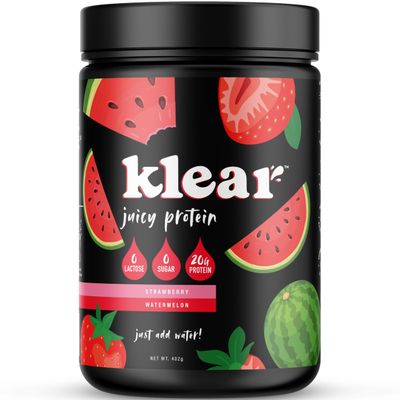 Klear - Clear Protein Powder  Strawberry Watermelon Flavor  Lactose-Free Protein Powder  20g Protein Whey Isolate  0 Sugar  15 Servings  Keto-Friendly  Juicy &amp; Refreshing for Muscle Recovery
