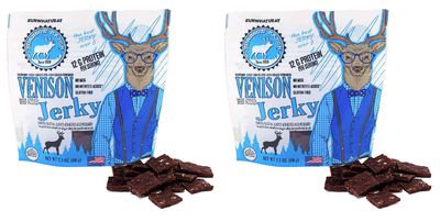 PEARSON RANCH SINCE 1959 Grass Fed Venison Jerky Pack of 2 Venison (Made with added Beef) - Low-Carb, Gluten-Free, No MSG, Paleo and Keto Friendly Jerky