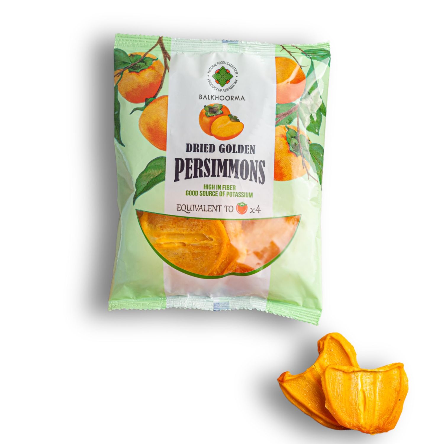 Balkhoorma Dried Persimmons  3.5oz/100g  Dried Fruits  No Added Sugar  Gluten-free  Vegan  Healthy Snack