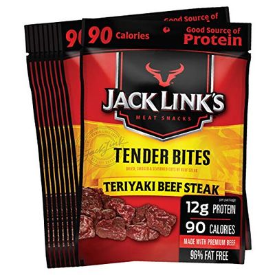 Jack Link&#39;s Premium Cuts Beef Steak Tender Bites, Teriyaki, 1.25 Ounce (Pack of 10)