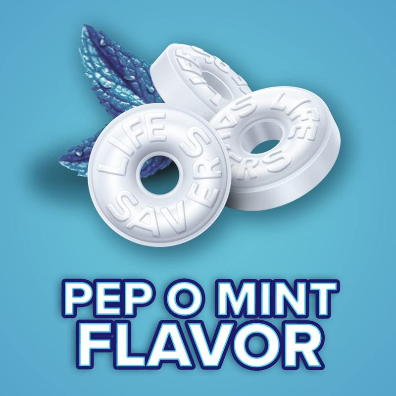 LIFE SAVERS Mints, Pep-O-Mint Hard Candy, Single Size Rolls, Hard Candies, Bulk Mints, .84 Ounce, 20-Count Box