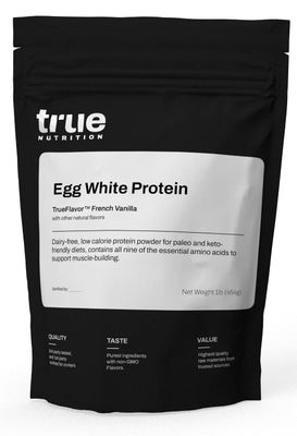 True Nutrition Egg White Protein Powder - 24g Non-GMO Egg Protein per Serving - Low Carb, Low Fat, Paleo, Keto, Gluten Free, Dairy Free, Soy Free (French Vanilla, 1lb)
