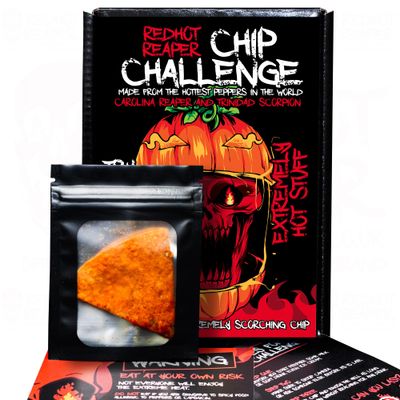 Red Hot Reaper - (2pack) Challenge Hottest Chip - Halloween Carolina Reaper Spicy Challenge - Stupidly Spicy Hot Chip