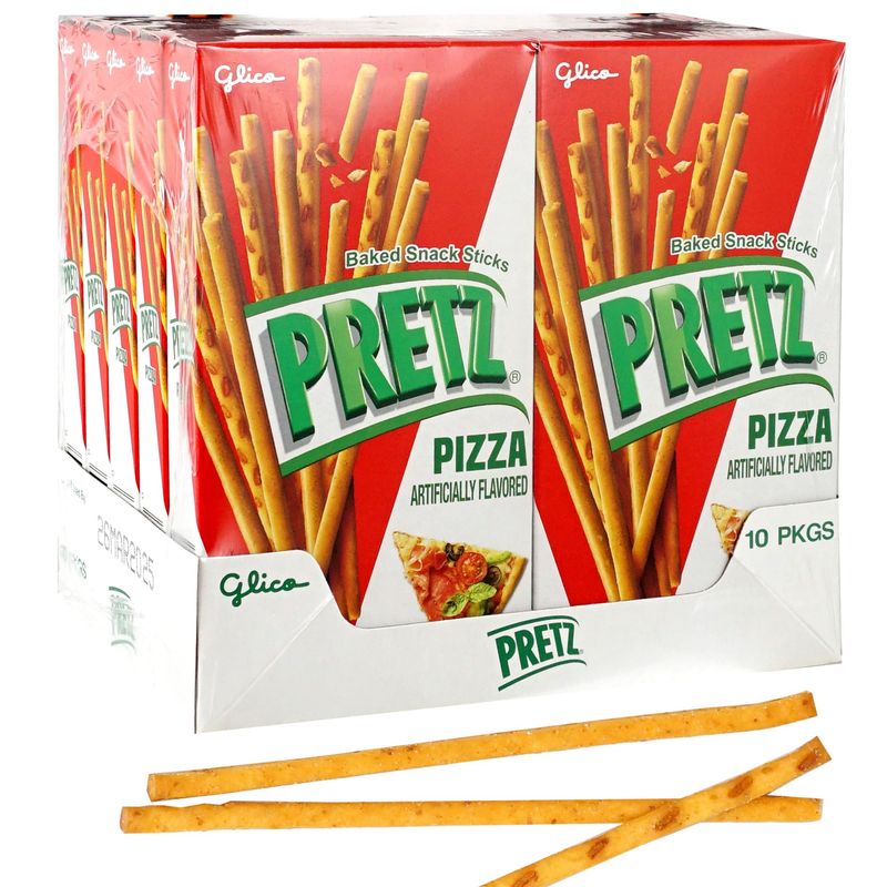 Pretz Pizza Flavored Baked Stick, 1.09 oz (Pack of 10), Baked Snack Sticks, Biscuit Sticks