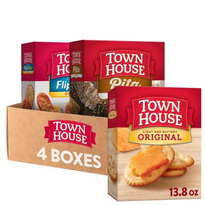 Town House Crackers, Party Snacks, Variety Pack (4 Boxes)