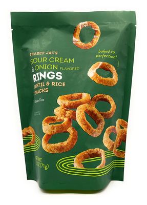 Generic Sour Cream &amp; Onion Flavored Rings, Lentil &amp; Rice Snacks, Gluten Free by Trader Joes (2.5 Oz) Each - Pack of 3