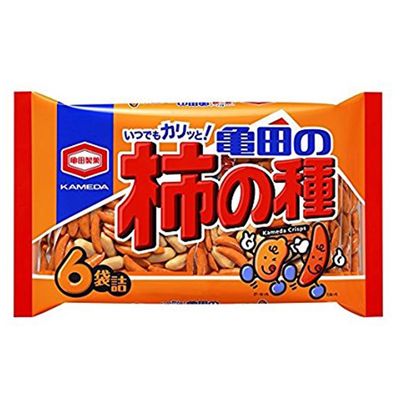 Ninjapo Kakinotane 6pack 7.1oz x 6pcs Set Spicy rice crackers Persimmon Seeds Kameda Crisps Ninjapo