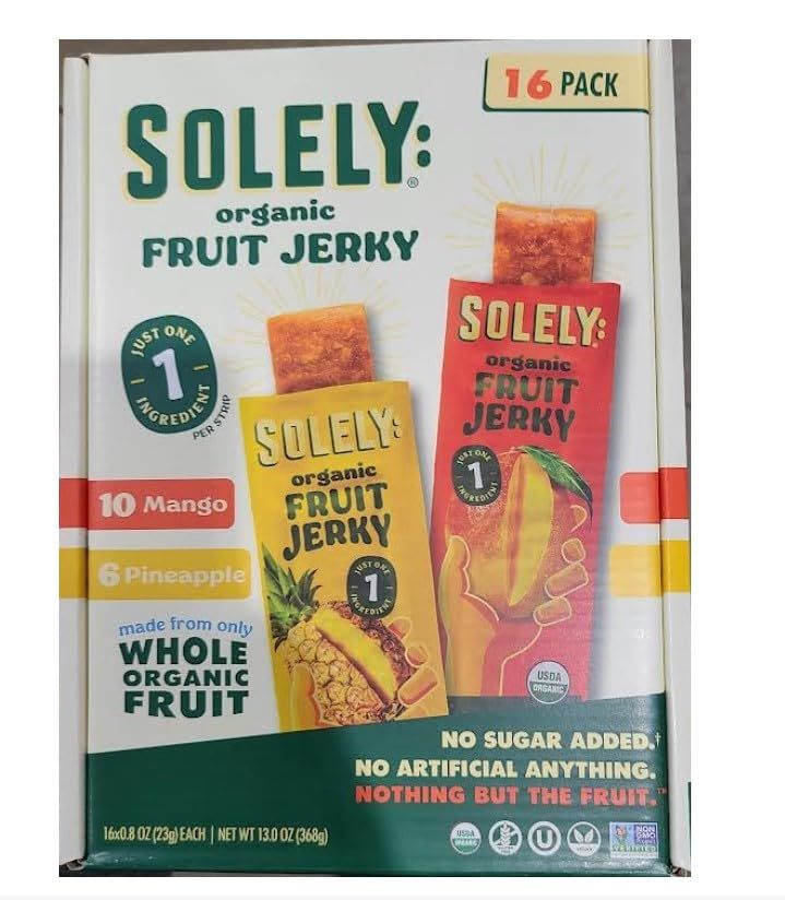 Solely Organic Fruit Jerky Variety 16 Pack