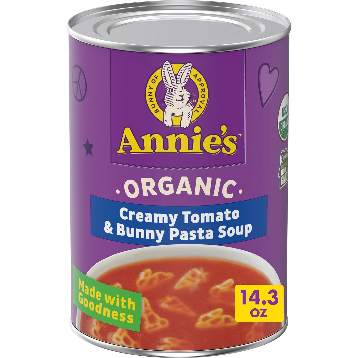 Annies Creamy Tomato and Bunny Pasta Canned Soup, Ready To Serve, 14.3 oz