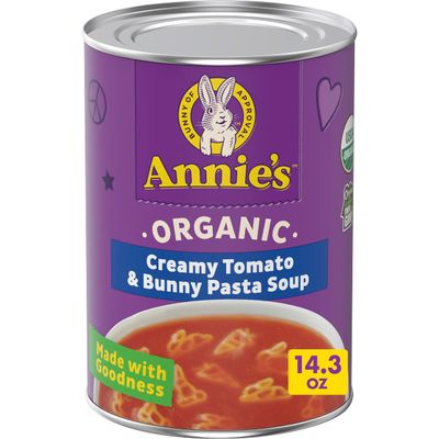 Annies Creamy Tomato and Bunny Pasta Canned Soup, Ready To Serve, 14.3 oz
