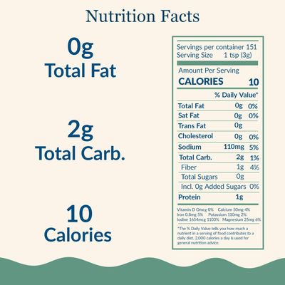 Maine Coast Sea Vegetables Kelp Granules Blend Organic Seaweed Snacks Sustainably Harvested Low Sodium Salt Alternative Rich in Iodine & Minerals Ideal for Soups, Salad 1.5 oz (Pack of 6)