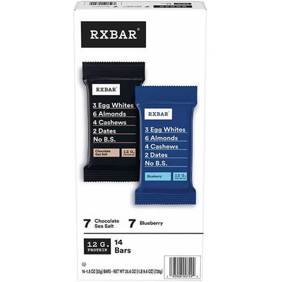 RXBAR Protein Snack Bars, All Natural Ingredients, Chocolate Sea Salt and Blueberry, 14-count,