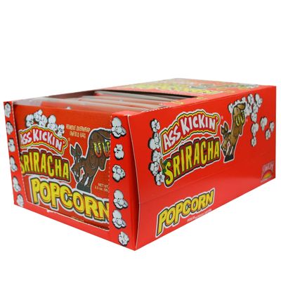 KICKIN&#39; Sriracha Microwave Popcorn Bags - 12 Pack - Ultimate Spicy Popcorn Gourmet Gift - Makes a Great Movie Theater Popcorn or Sriracha Snack Food for Movie Night