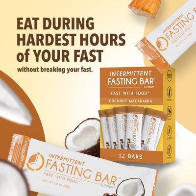 Prolon Fast Bars  Keto, Gluten Free, Dairy Free, Plant Based Protein, Intermittent Fasting Bars  Developed to Not Break Your Fast  Coconut Macadamia Nut, 12 Ct