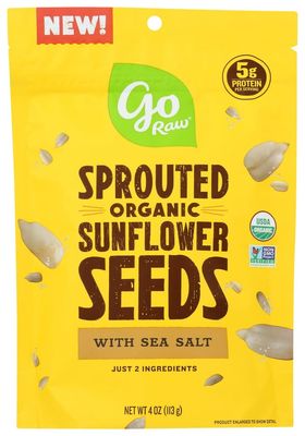 Go Raw, Sprouted Sunflower Seeds with Sea Salt, Organic, 4 Oz