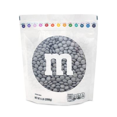 M&amp;M&#39;S Silver Milk Chocolate Candy Bulk - 5lbs Resealable Pack for Party Favors, Candy Bars, Weddings, Graduations, Birthday Parties, Party Favors, and More