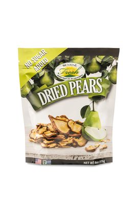 Sunrise Fresh Dried Fruit - Dried California Pears - All-Natural, Dehydrated, Unsweetened, No Added Sugar, Resealable Snack, 6oz Bag