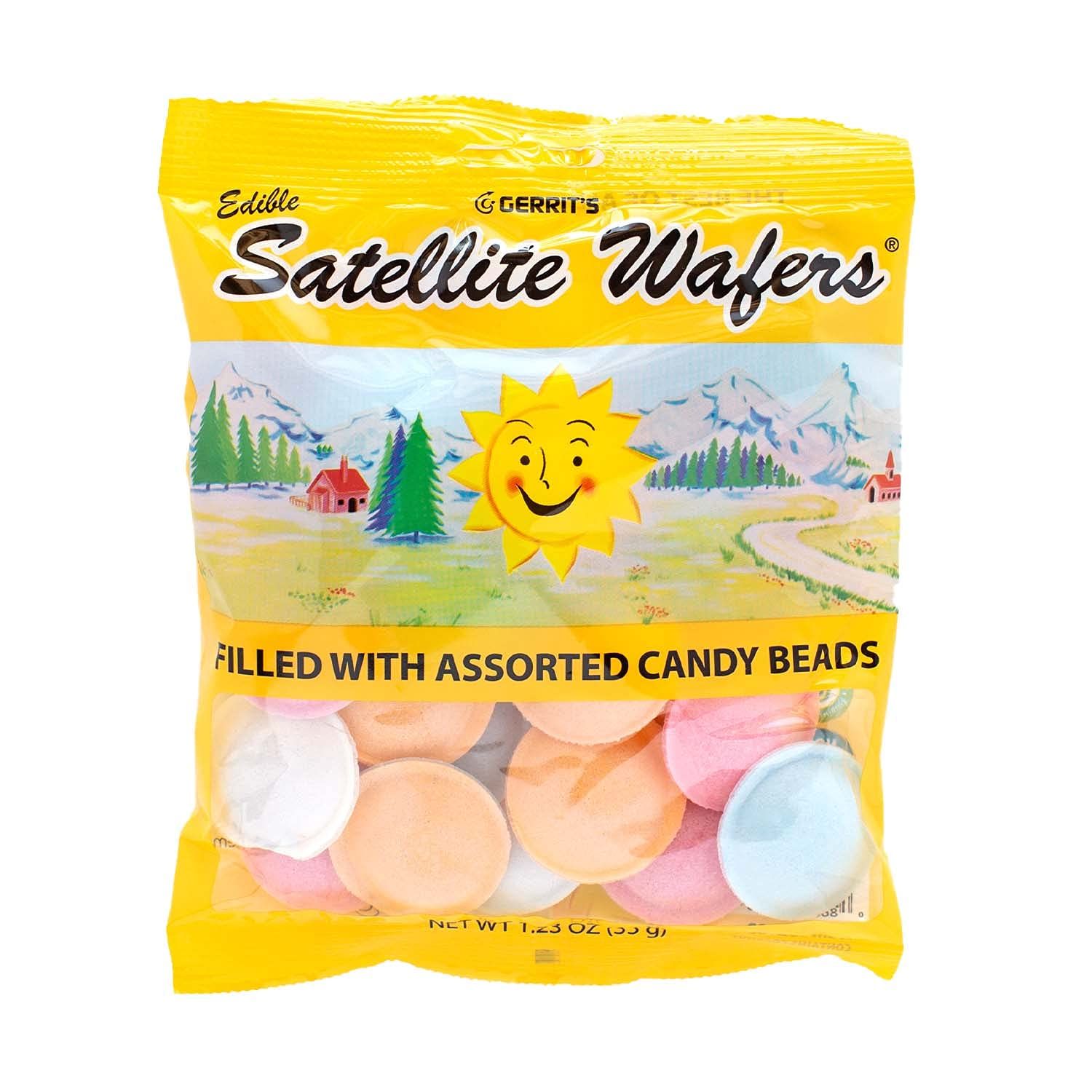 Gerrit&#39;s Satellite Wafers, Original with Candy Beads, 1.23-Ounce-Bags (Pack of 12)