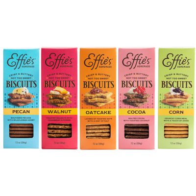 Effie&#39;s Homemade Biscuits - Variety Pack - Pecan, Walnut, Oatcakes, Cocoa, Corn - 5 Pack
