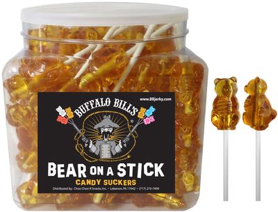 Buffalo Bills Honey Bears On A Stick (48-ct tub wrapped Honey suckers made with real honey)