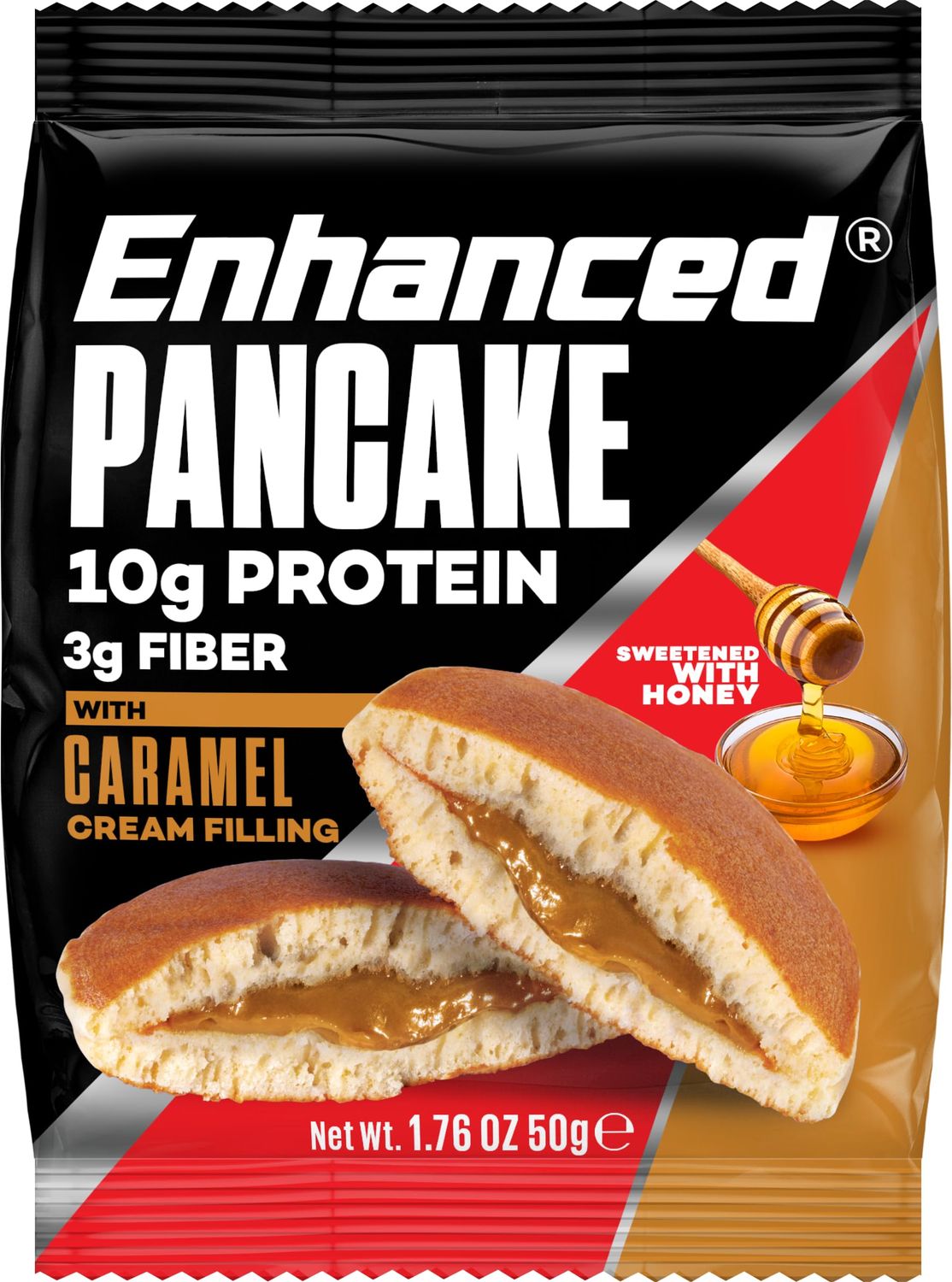 Enhanced Labs Protein Pancakes (Caramel) - 10g of Protein for Sustained Energy Ready-to-Eat Snack - Indulge in a Guilt-Free Sweet Treat. Made With Whey Milk Honey and Flour