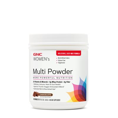 GNC Women&#39;s Multi Powder - Chocolate  Supports Overall Wellness, Heart Health, Energy Production  30 Servings