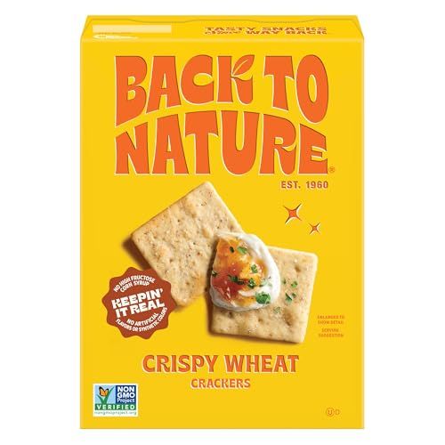 Back to Nature - Crispy Wheat Crackers - Real Ingredients like Wheat Flour &amp; Sea Salt - Non-GMO - 6.5 Ounce