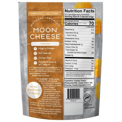 Moon Cheese - 100% Natural Cheese Snack - Cheddar - 2 oz - 12 Pack
