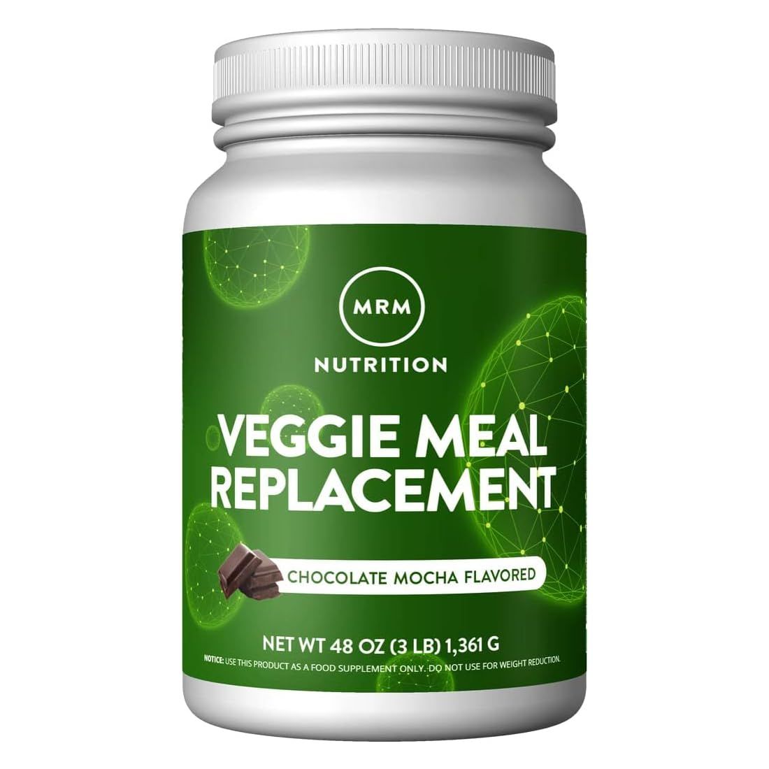 MRM Nutrition Veggie Meal Replacement Protein  Chocolate Mocha Flavored  22g Complete Plant Based Protein  Meal on-The-go  Mediate Hunger  Balanced macronutrient Formula  28 Servings