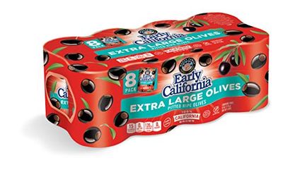 Early California Extra Large Ripe Pitted Olives, Pack of 8, 6 oz Cans