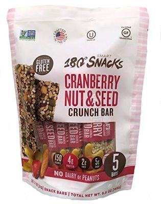180 Snacks Fruit Nut &amp; Seed Crunch Bar 1 Pack, 5 Snack Bars (Cranberry)
