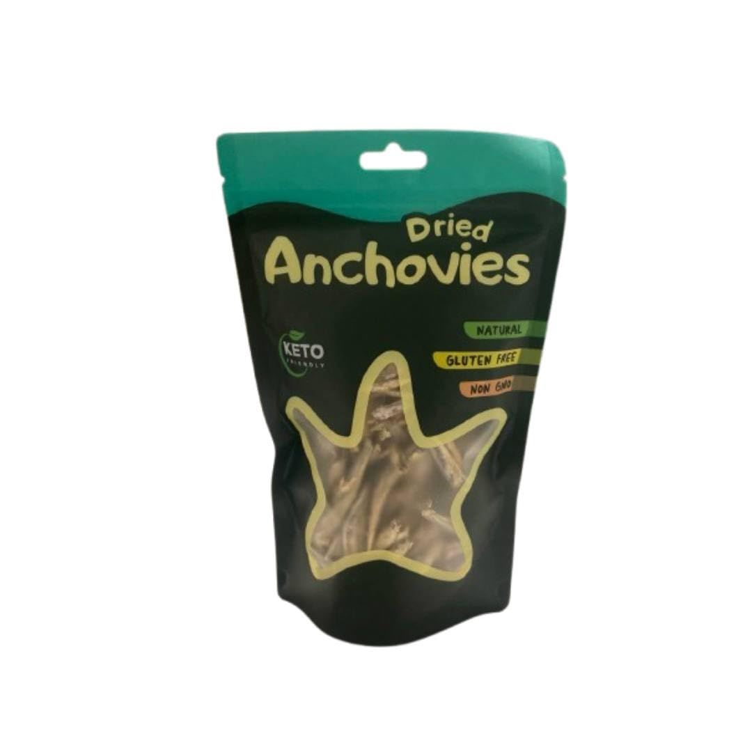 Dried Anchovies - 4oz (110g) - Delicious Seafood Snack,Very salty, High Protein. KETO Friendly, Non-Gmo, 100% Natural.