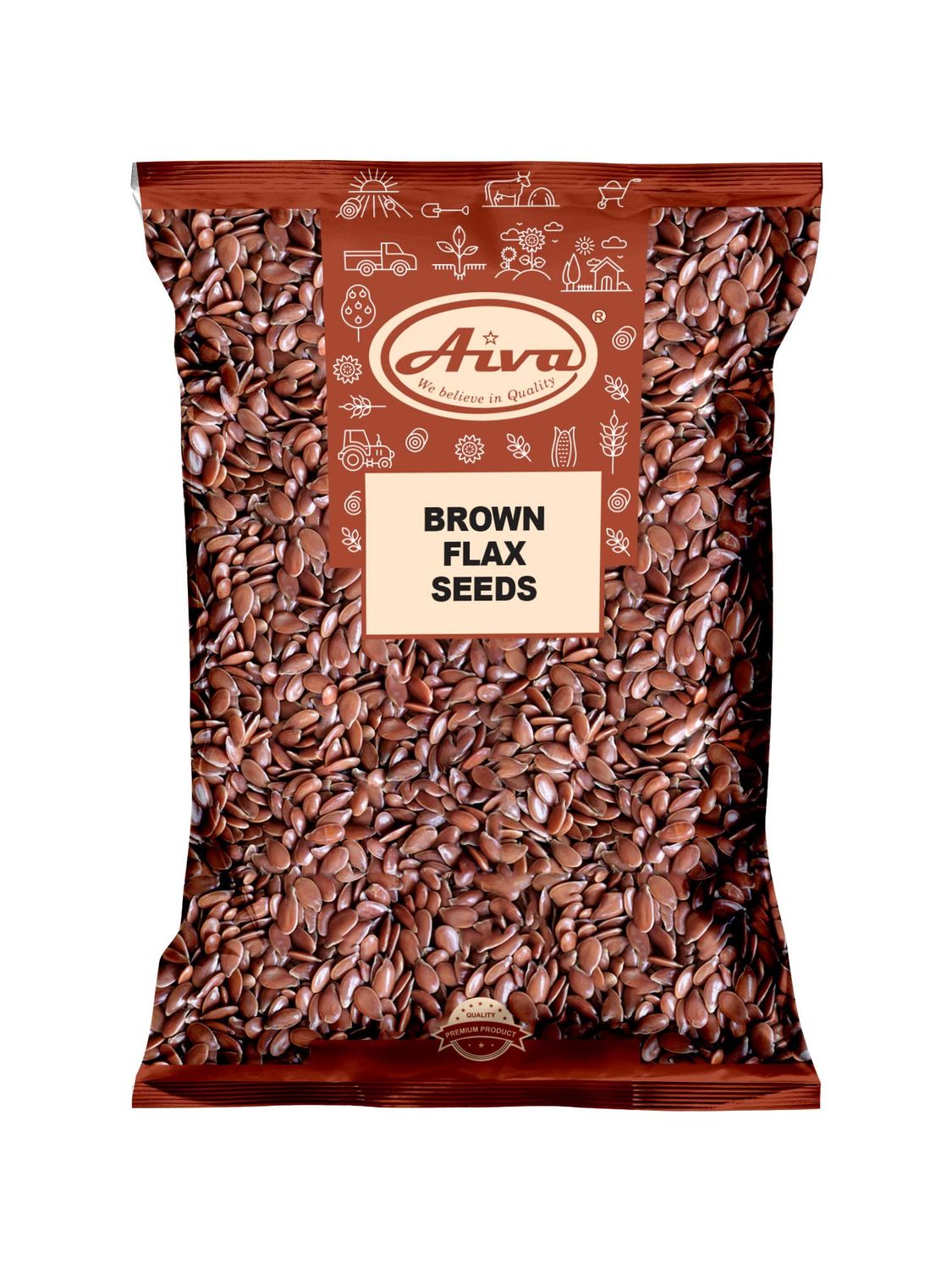AIVA Flax Seeds 5 lb - Whole Raw Flaxseed for Baking, Smoothies, and Snacks, Bulk Packaging