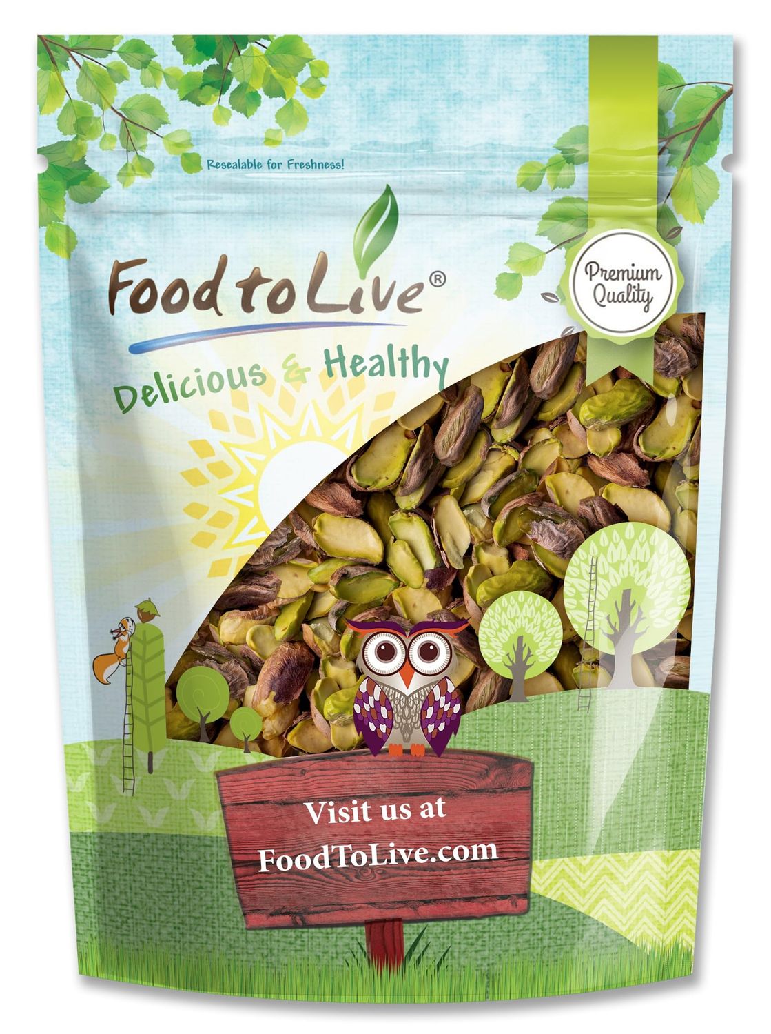 Food to Live - Dry Roasted Pistachio Halves, 1 Pound - No Shell, Keto and Paleo Friendly Snack, Great for Salads, Cooking, Baking