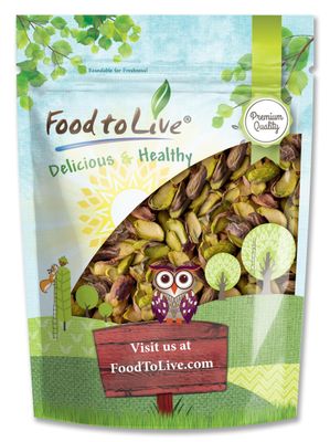 Food to Live - Dry Roasted Pistachio Halves, 1 Pound - No Shell, Keto and Paleo Friendly Snack, Great for Salads, Cooking, Baking