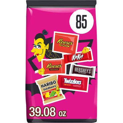 Hershey Assorted Flavored Snack Size, Halloween Candy Bulk Bag, 39.08 oz (85 Pieces)
