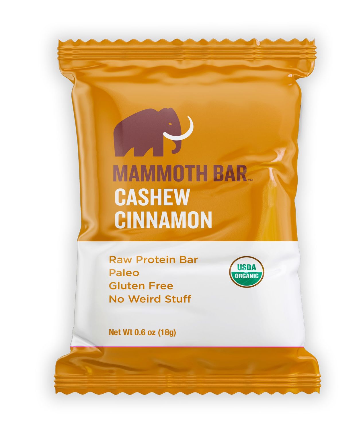 Mammoth Bar Cashew Cinnamon Mini Bar - Mini Organic Snack Bar Packed with 4g Protein. Made with Cinnamon, Paleo &amp; Gluten Free  Raw - 16 Mini Bars