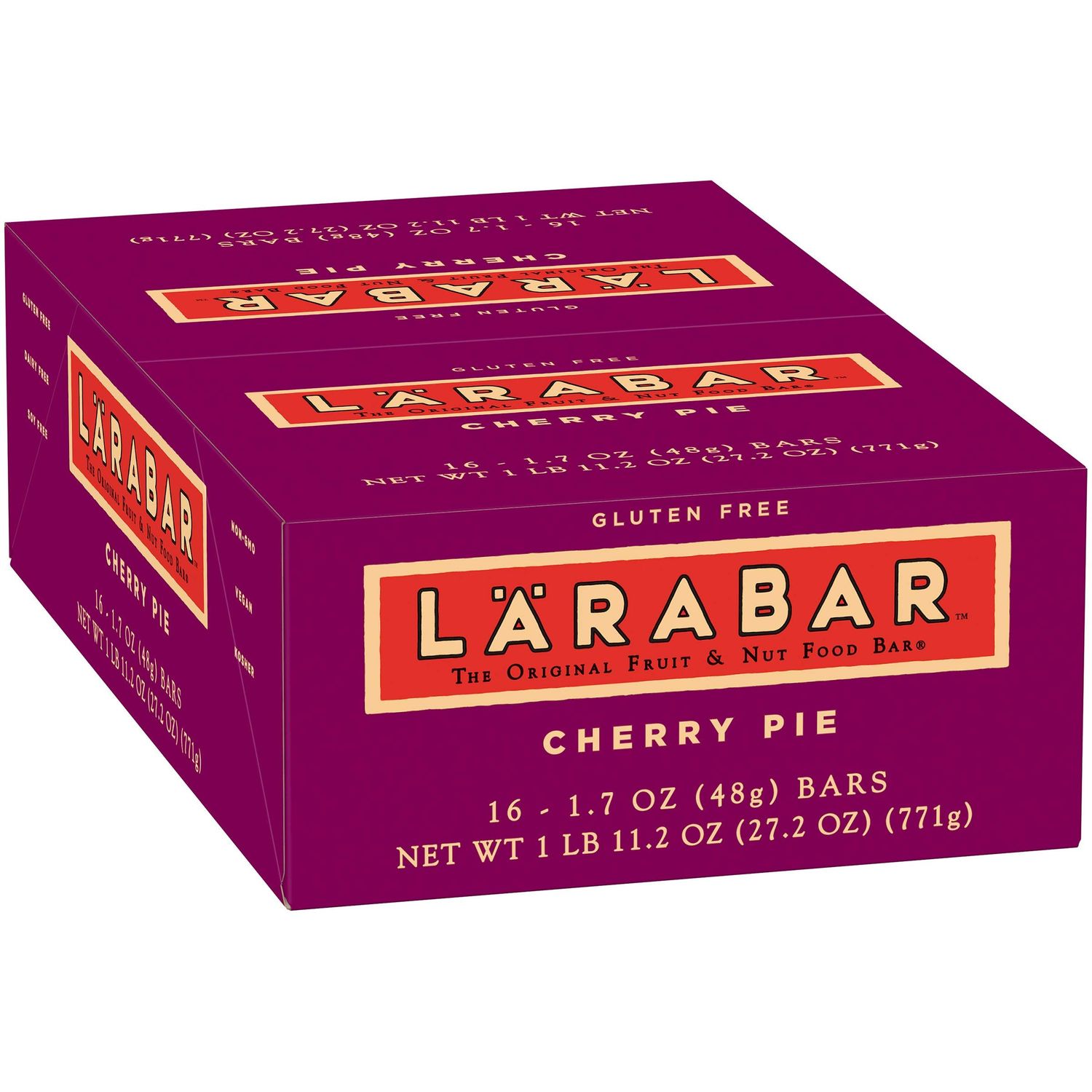 Larabar Cherry Pie, Gluten Free Vegan Fruit &amp; Nut Bar, 1.7 oz Bars, 16 Ct