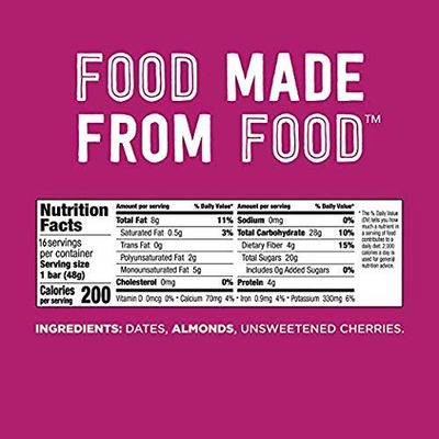 Larabar Cherry Pie, Gluten Free Vegan Fruit &amp; Nut Bar, 1.7 oz Bars, 16 Ct