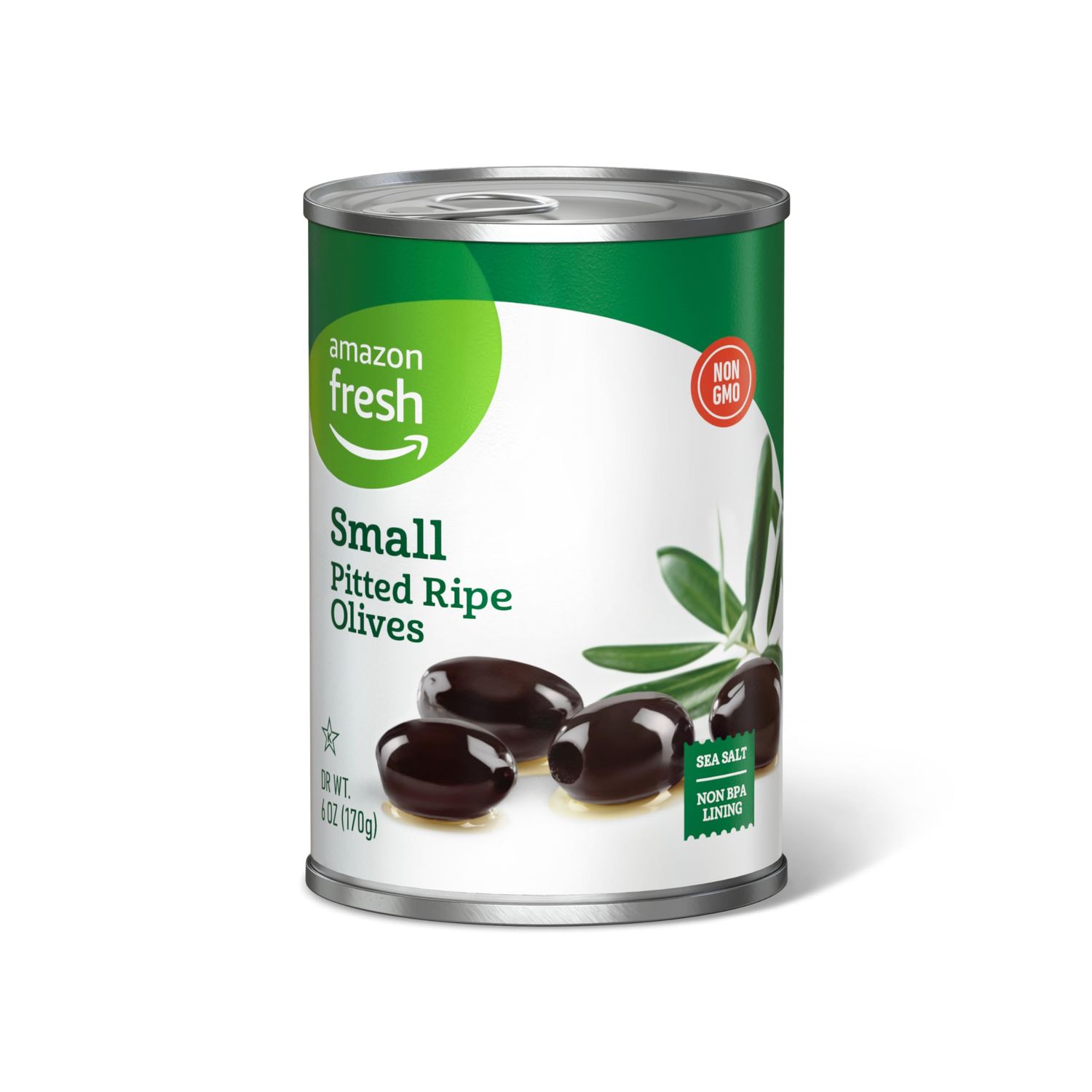 Amazon Fresh, Small Pitted Ripe Olives, 6 Oz (Previously Happy Belly, Packaging May Vary)