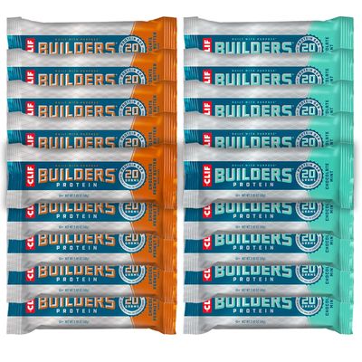 Clif Bar - Builder&#39;s Protein Bar Variety Pack, 20g of Protein (Chocolate Mint &amp; Chocolate Peanut Butter) - 18 Count