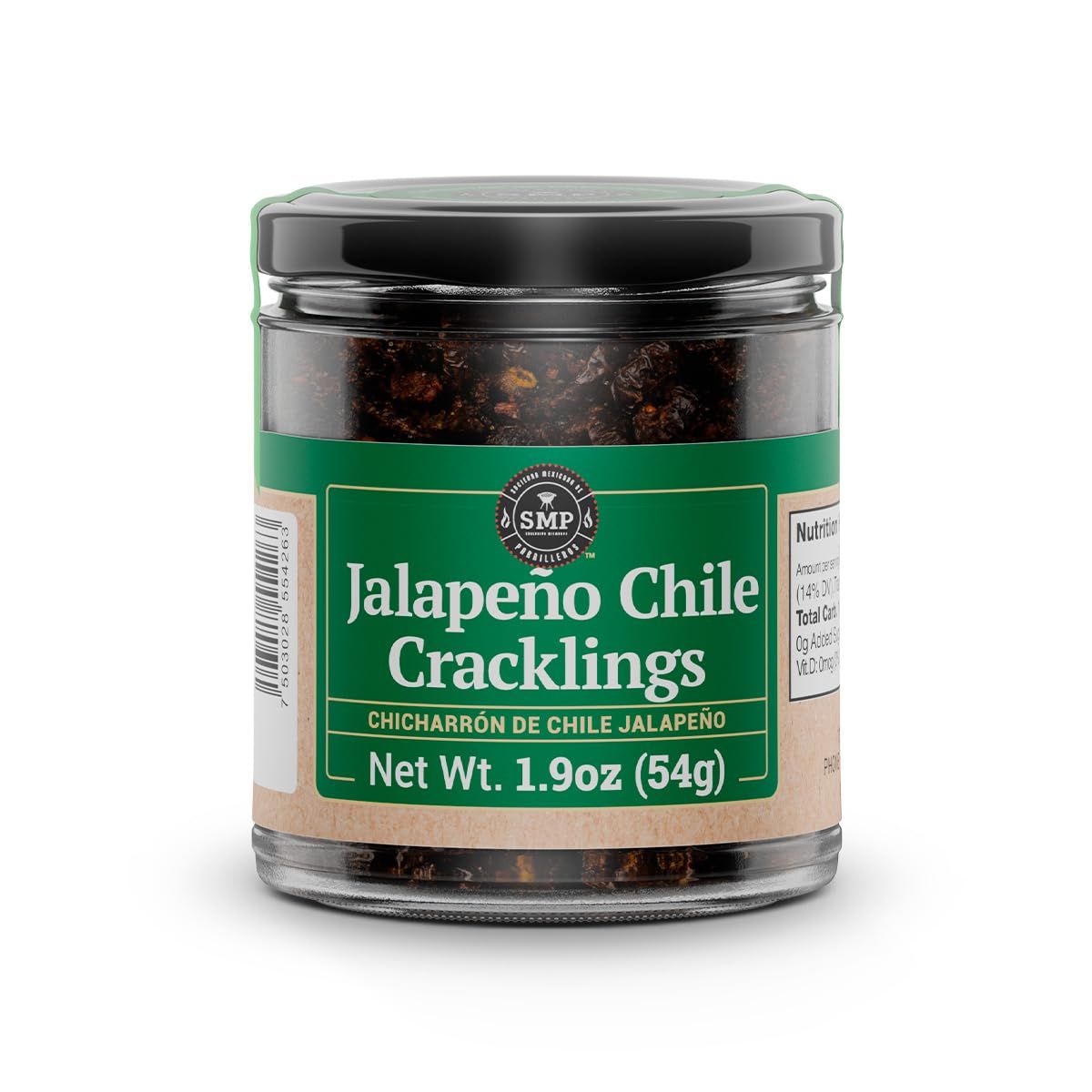 SMP Jalapeo Chile Cracklings - Crispy &amp; Mildly Spicy Fried Jalapeo, All-Natural, No Preservatives, Mexican Chili Crunch, Perfect Topping for Tacos, Guacamole &amp; Salsas, 1.9 oz