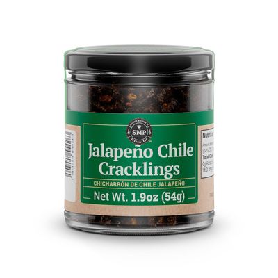SMP Jalapeo Chile Cracklings - Crispy &amp; Mildly Spicy Fried Jalapeo, All-Natural, No Preservatives, Mexican Chili Crunch, Perfect Topping for Tacos, Guacamole &amp; Salsas, 1.9 oz