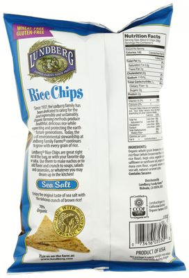 Lundberg Rice Chips Sea Salt, 6 Oz