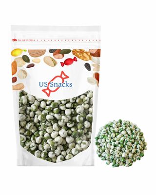 US Snacks Wasabi Peas - Crunchy &amp; Spicy - Wasabi Coated Green Peas (1 Pound)