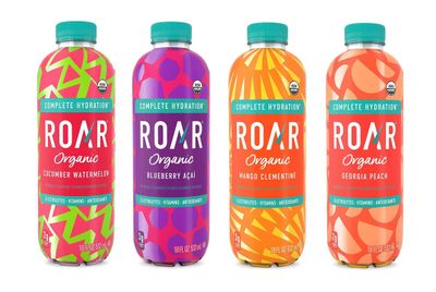 Roar Organic Electrolyte Infusions - 4-Flavor Variety Pack - with Antioxidants, B Vitamins, Low-Sugar, Coconut Water Infused Beverage 18 Fl Oz with Oasis Snacks Sticker (4 Flavor Variety, Pack of 4)