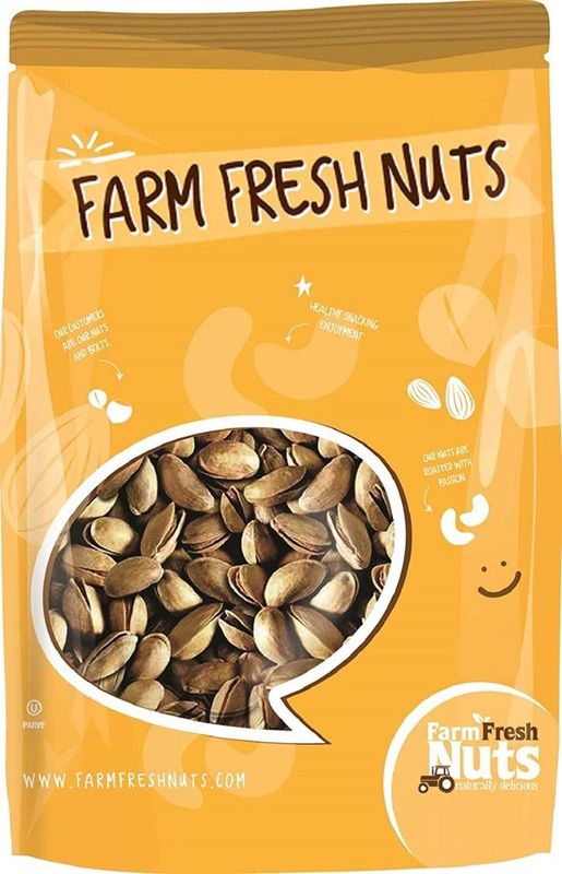 Turkish Antep Roasted Salted Pistachios (2 Lbs) - Fresh New Crop - Roasted to Perfection - Farm Fresh Nuts Brand