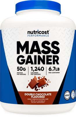 Nutricost Mass Gainer Double Chocolate Flavor, 6.7 LBS, 50 Grams of Protein Per Serving - Non-GMO &amp; Gluten Free